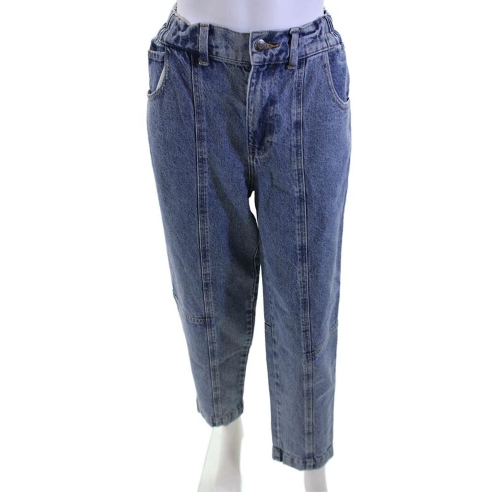 Pistola Women Mom Cropped Blue Jeans Hemp/Cotton Mid-Rise Size 24
